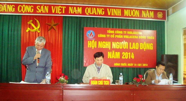 Công ty CP Viglacera Đông Triều tổ chức Hội nghị người lao động năm 2014 và Phát động hưởng ứng tuần lễ Quốc gia về ATVSLĐ và PCCN lần thứ 16 năm 2014